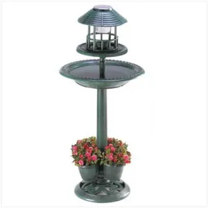 Verdigris Garden Birdbath Night Light and Planter Centerpiece 10012967 Free Shipping