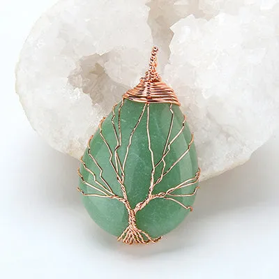 Vintage Pendant Necklace Opal Gemstone Women Jewelry