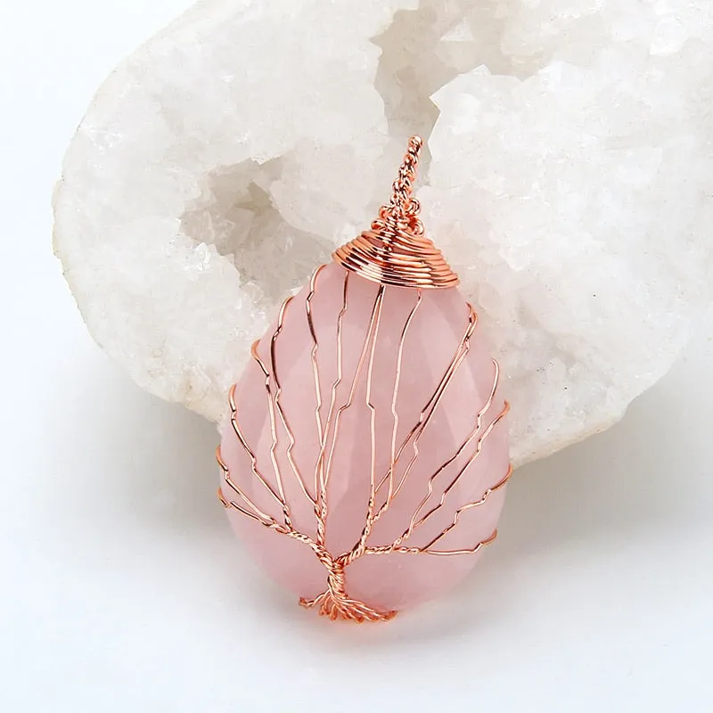 Vintage Pendant Necklace Opal Gemstone Women Jewelry