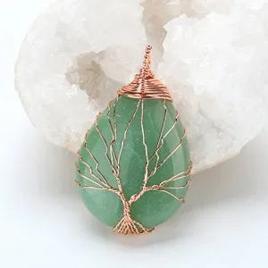 Vintage Pendant Necklace Opal Gemstone Women Jewelry