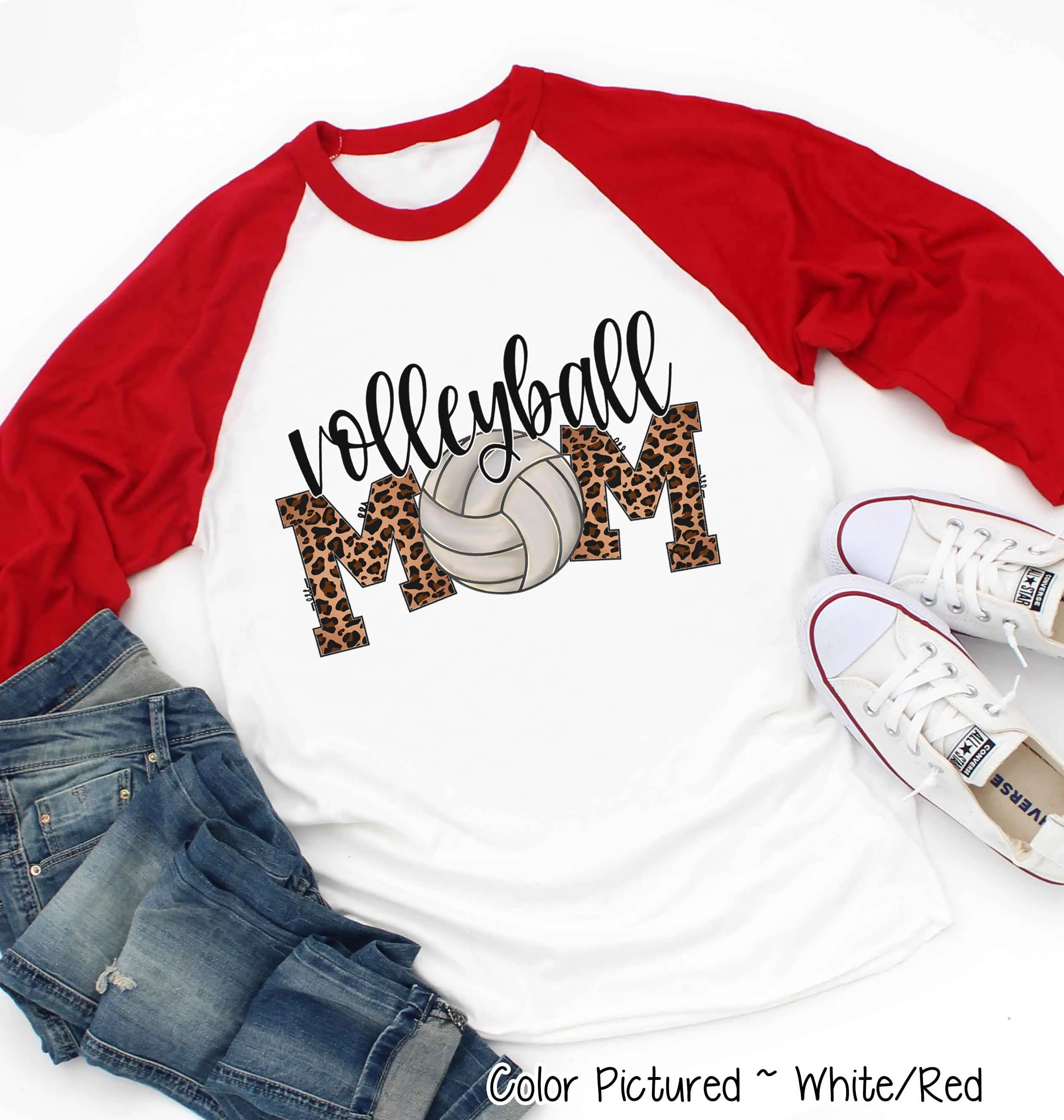 Volleyball Leopard Mom Tee
