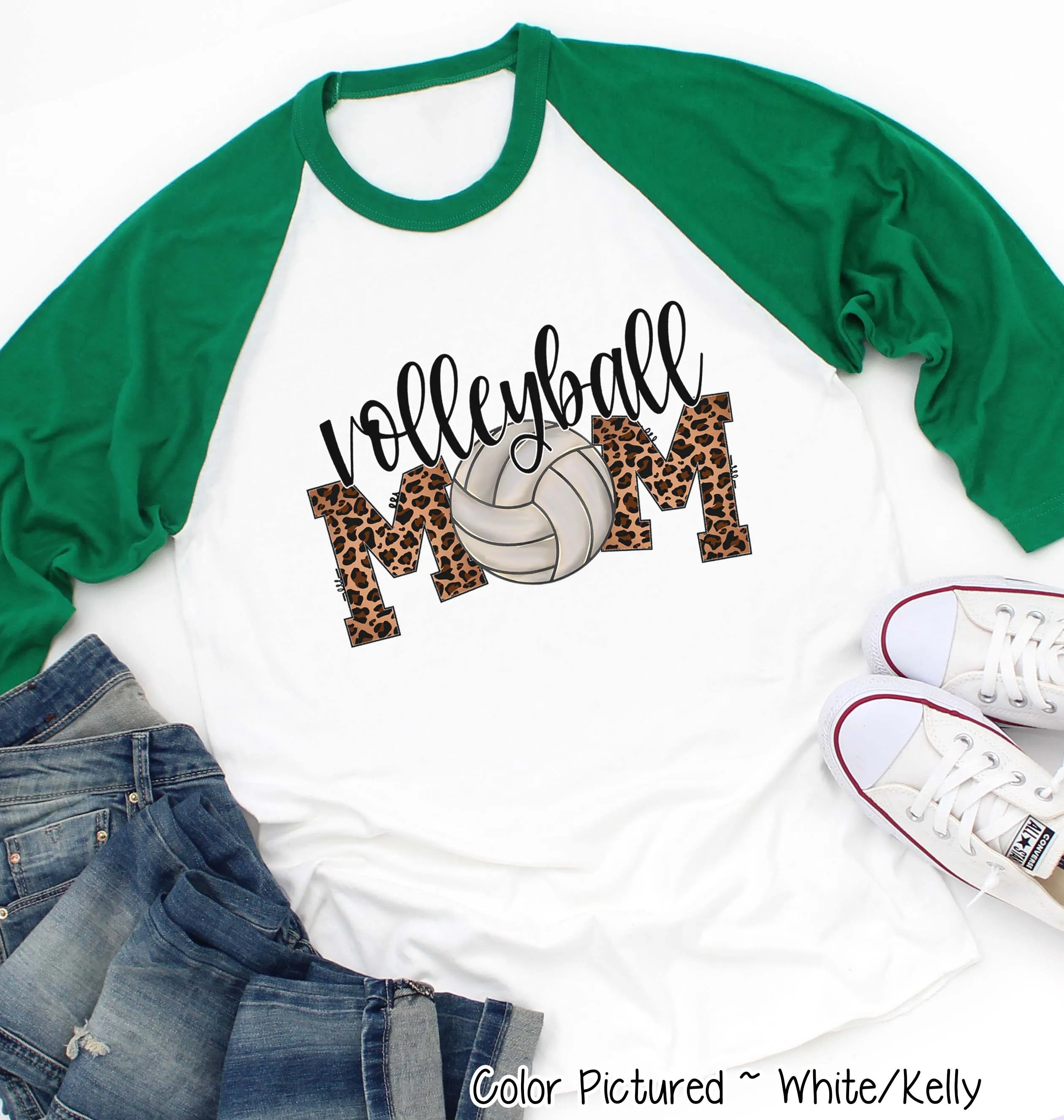 Volleyball Leopard Mom Tee
