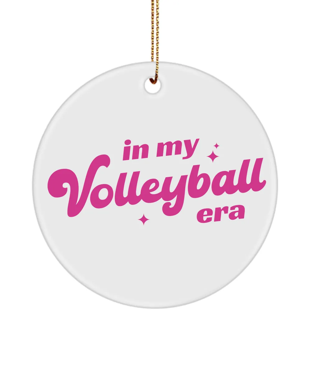 Volleyball Ornament, Volleyball Player Gift, Volleyball Team Gift Idea, Volleyball Mom, Volleyball Coach, Retro Pink