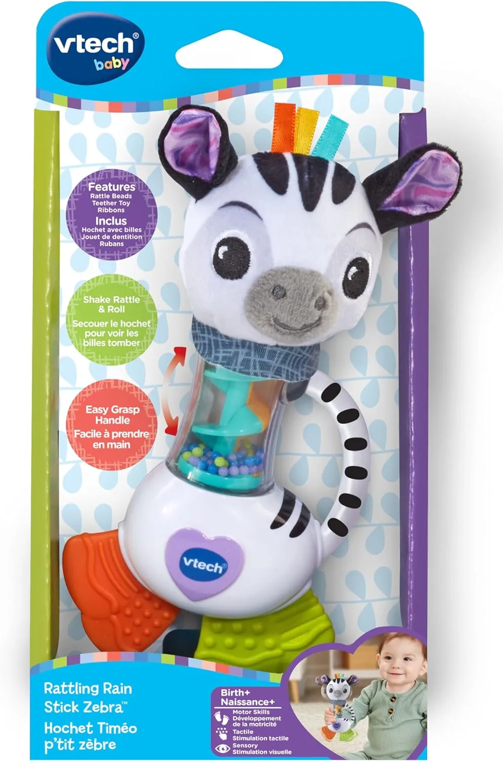 Vtech Rattling Rain Stick Zebra™/ Hochet Timéo, p'tit zèbre