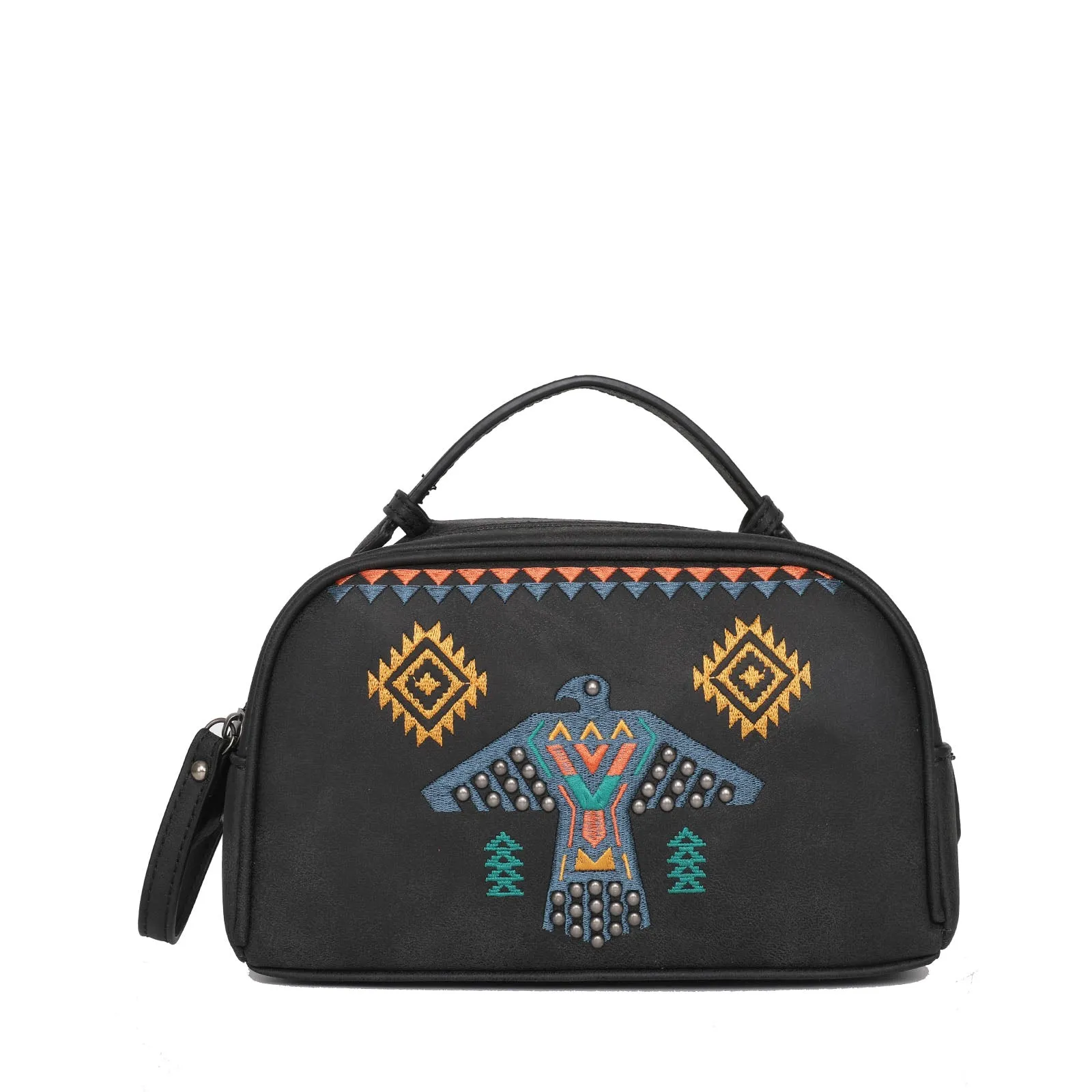 WG36-190 Wrangler Embroidered Aztec Eagle Fringe Collection Handbag