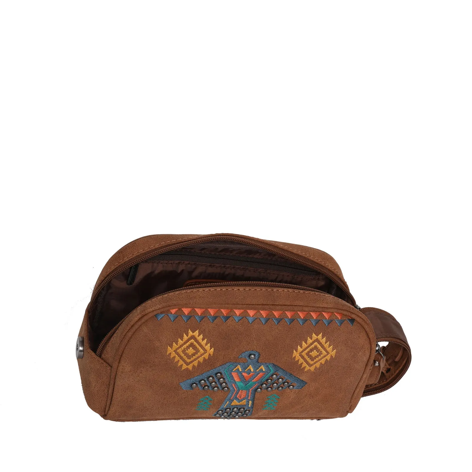 WG36-190 Wrangler Embroidered Aztec Eagle Fringe Collection Handbag