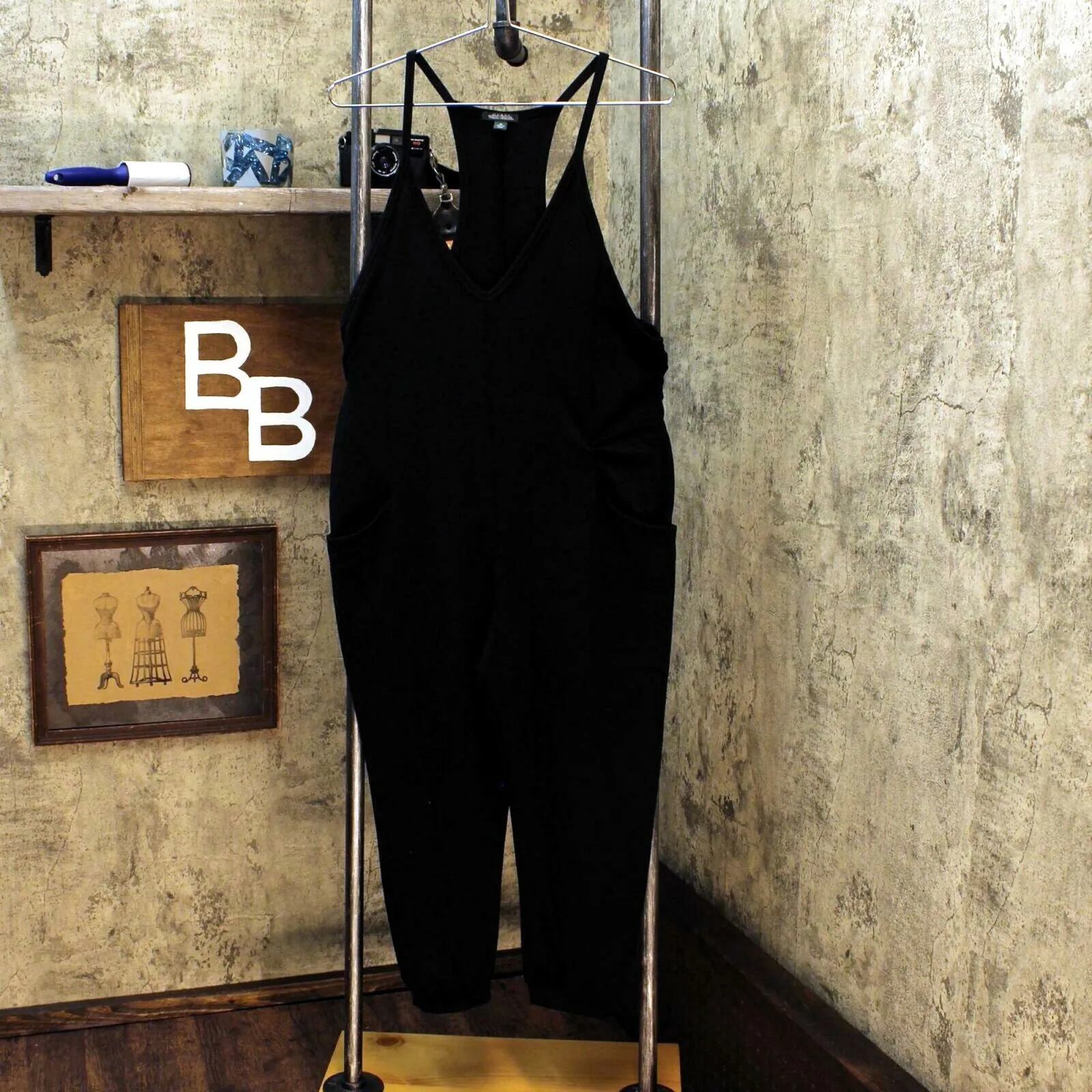 Wild Fable Women's Stretch Sleeveless V Neck Jumpsuit Black XS