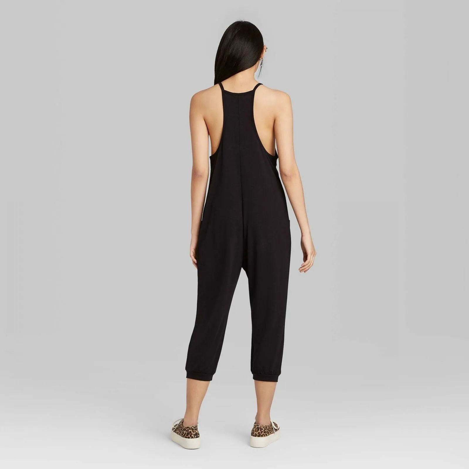 Wild Fable Women's Stretch Sleeveless V Neck Jumpsuit Black XS