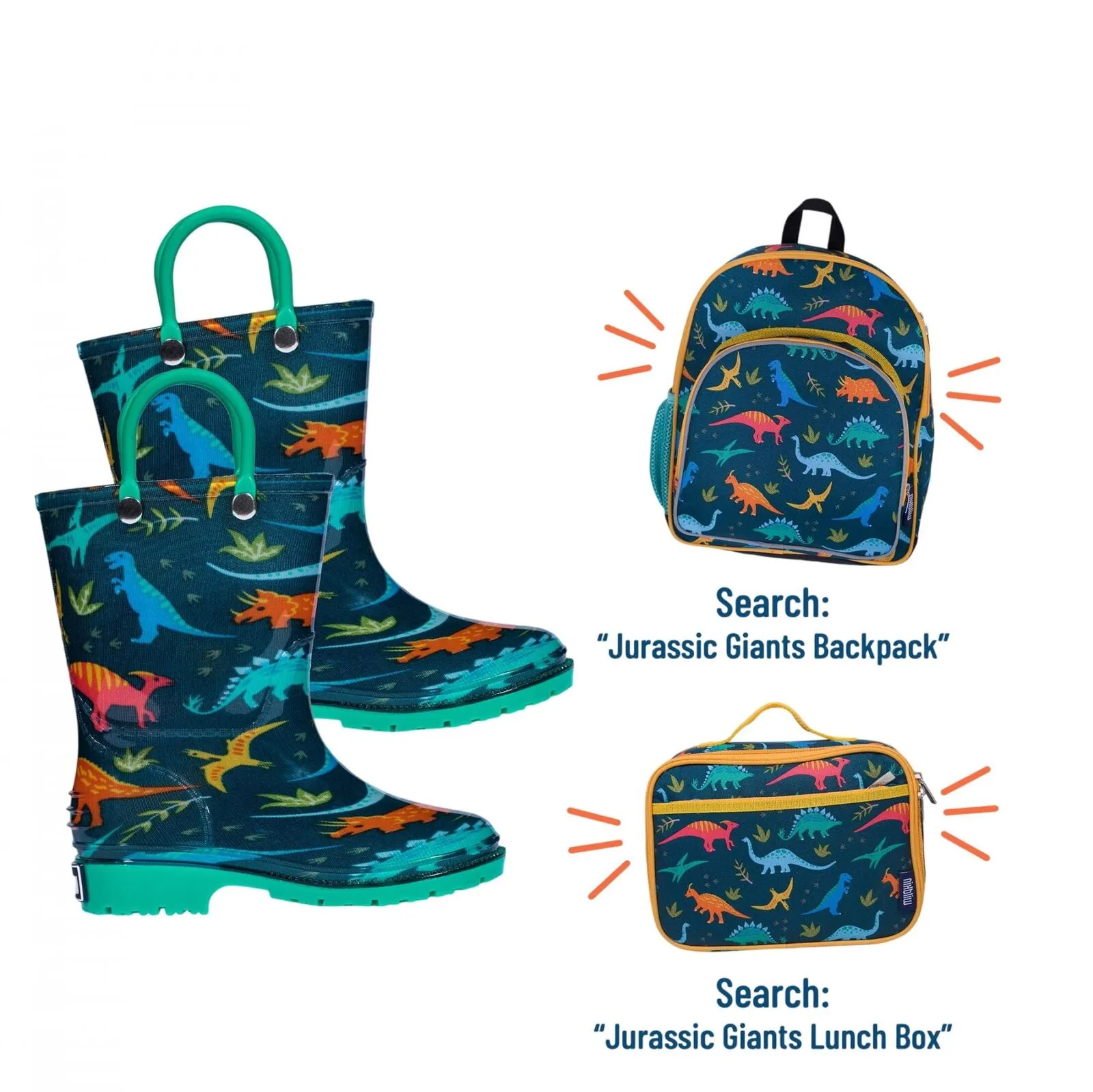 Wildkin Todler Boys Dinosaur Rain Boots 16759561b0713b Jurassic Green 5T