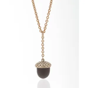Winter in the Garden Brown Acorn Necklace