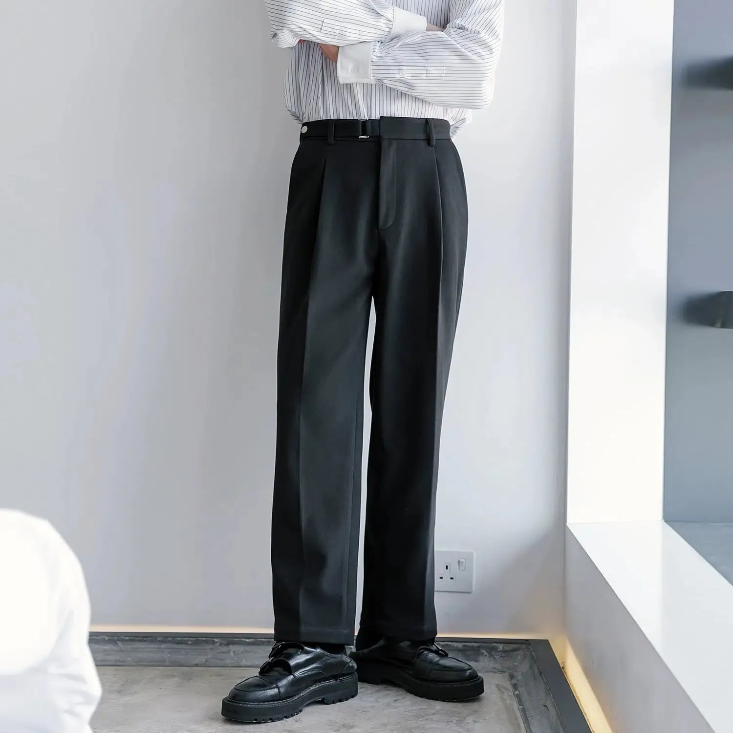 Woolen Straight Suit Pants