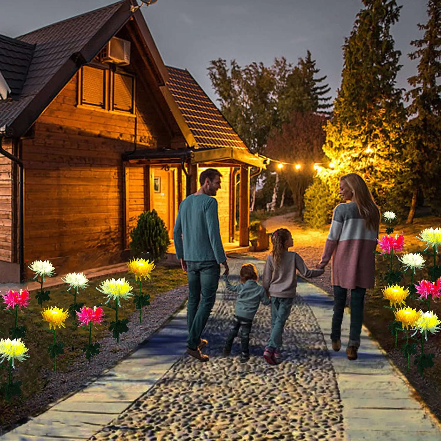 Woowooh Solar Chrysanthemum Garden Lights 2 Pack