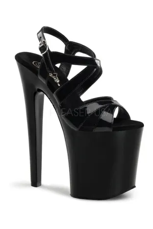XTREME-872 Platform Sandal  | Black Patent