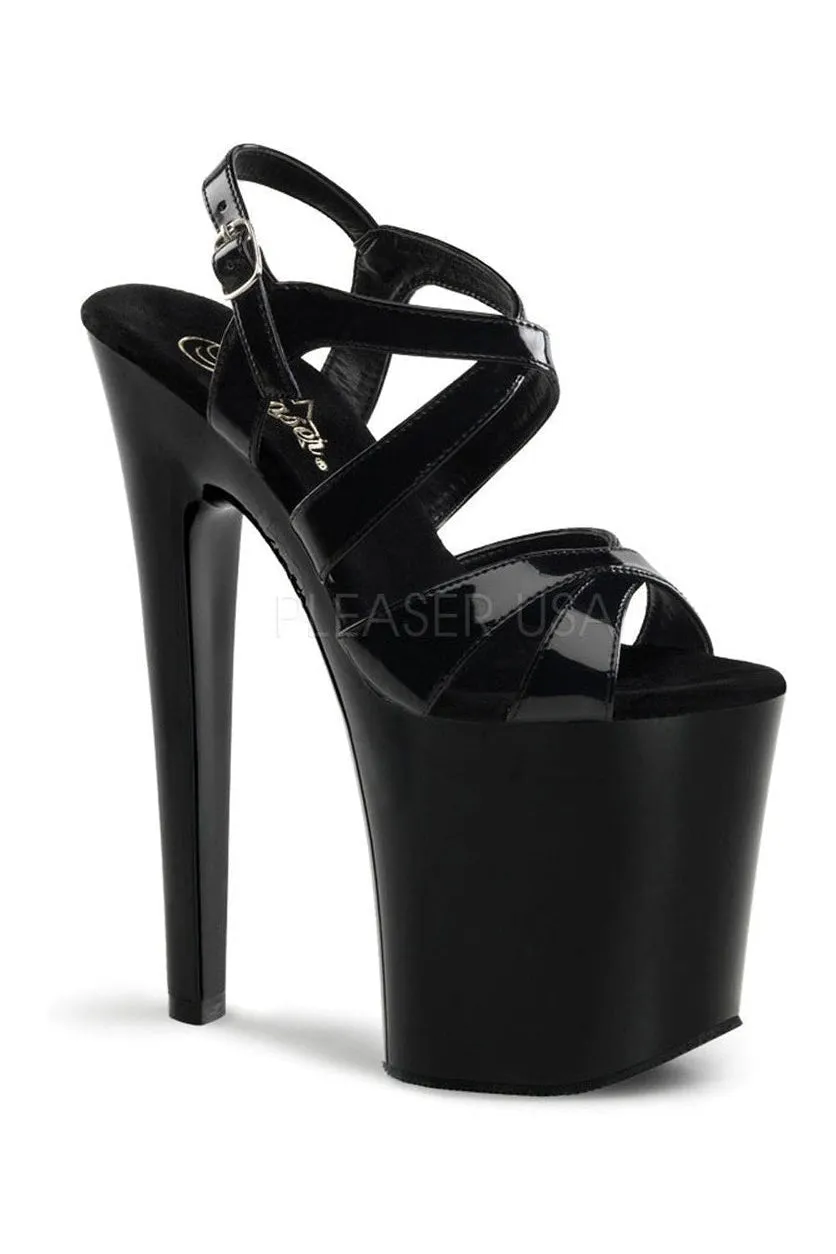 XTREME-872 Platform Sandal  | Black Patent